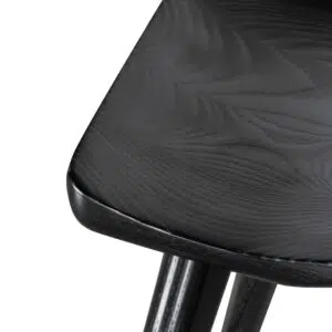 Pilo 45cm Black Barstool Set of 2 - Durable Solid Wood Design