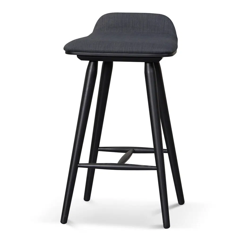 Tuno 65cm Charcoal Black Wooden Bar Stool Kitchen