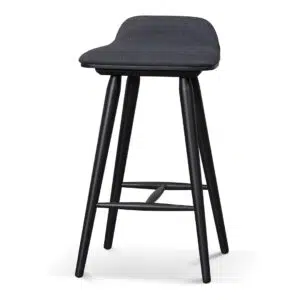 Tuno 65cm Charcoal Black Wooden Bar Stool Kitchen