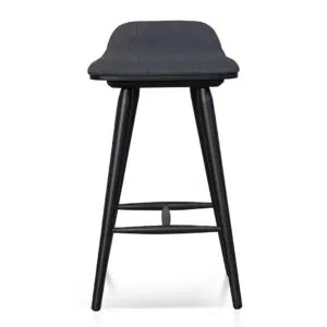 Luxurious Tuno Charcoal Black Wooden Bar Stool – 65cm