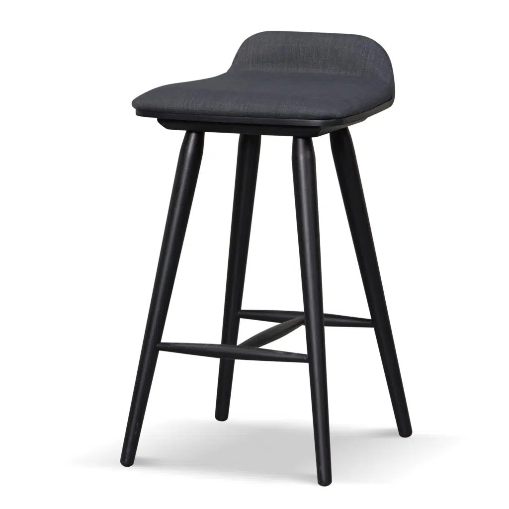 Charcoal Black Wooden Bar Stool – Durable Modern Design
