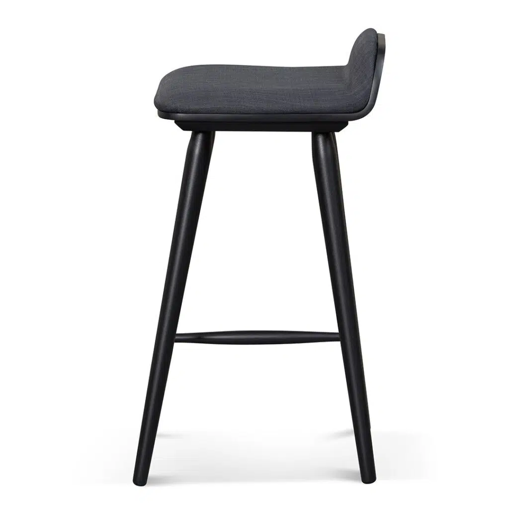 65cm Charcoal Black Wooden Bar Stool – Durable Ergonomic