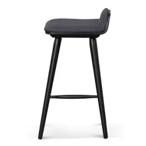 65cm Charcoal Black Wooden Bar Stool – Durable Ergonomic