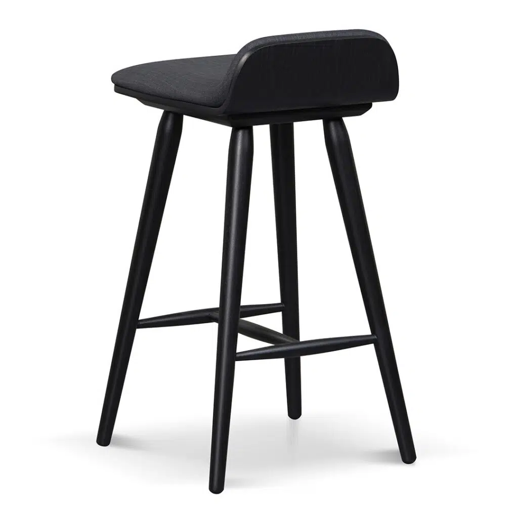 Charcoal Black Wooden Bar Stool – Durable Design