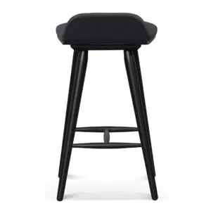 Tuno 65cm Charcoal Black Wooden Bar Stool – Modern Kitchen Chair