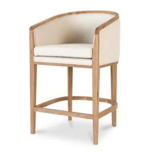 Elvor 65cm Black Frame Bar Stool - Dawn Beige Midcentury Design