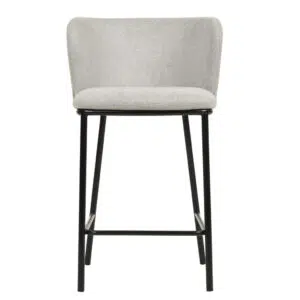 Delya 65cm Bar Stool Set Coastal Light Grey Modern Design