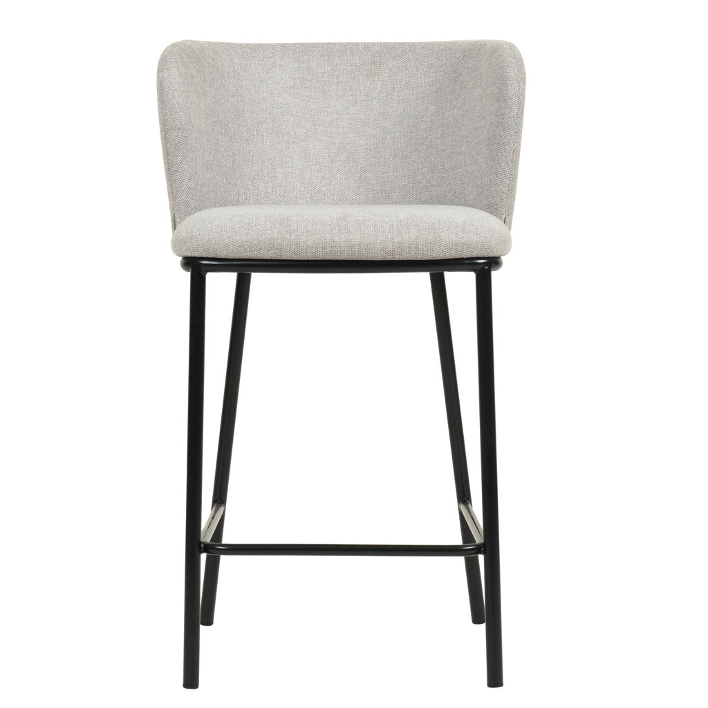 Delya 65cm Bar Stool Set Coastal Light Grey Modern Design