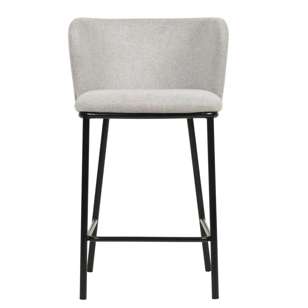 Delya 65cm Bar Stool Set Coastal Light Grey Modern Design