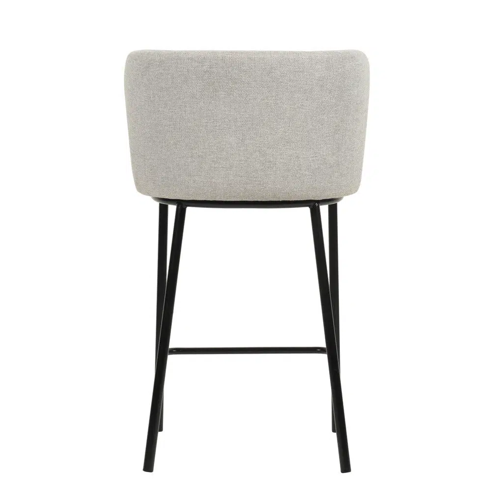 Delya 65cm Bar Stool Coastal Light Grey Set of 2 Ergonomic Durable Modern Design