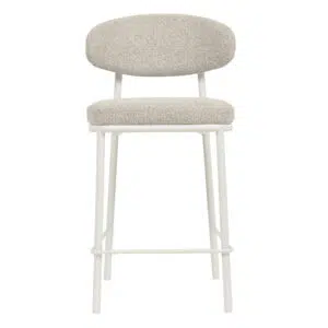 Elvin White Bar Stool Clay Grey Set of 2 Commercial Use