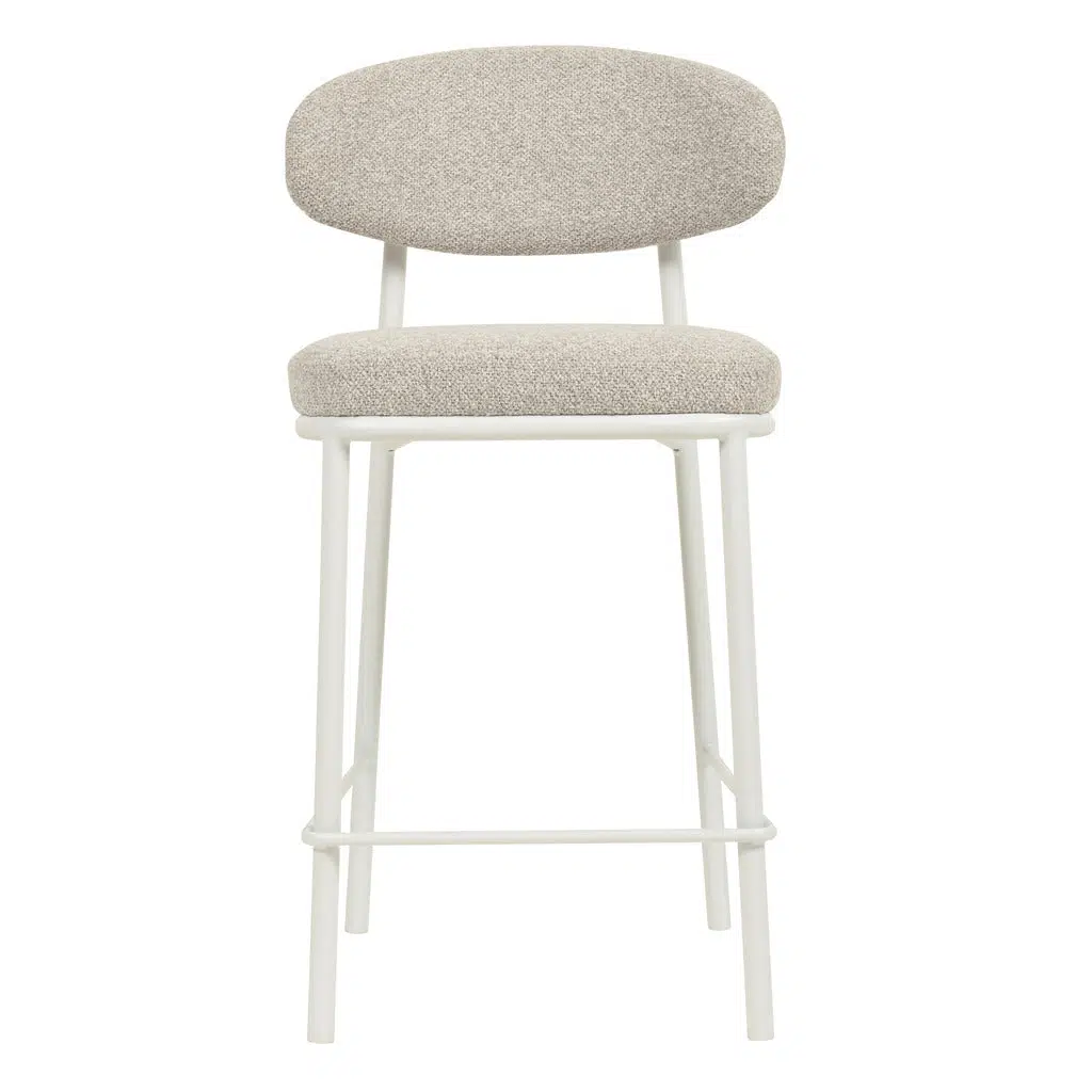 Elvin White Bar Stool Clay Grey Set of 2 Commercial Use