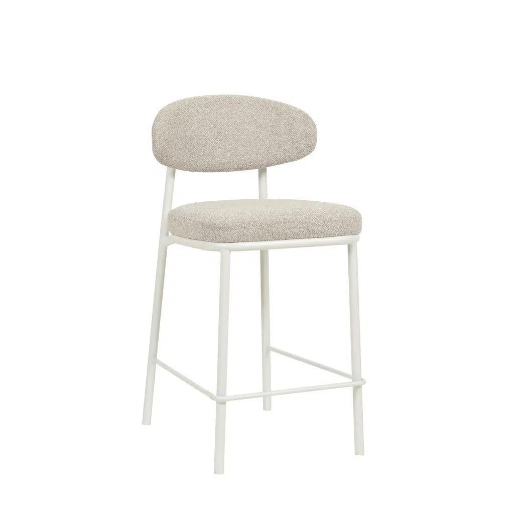 Elvin 65cm White Bar Stool – Clay Grey Set of 2 Commercial Use