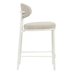 Elvin 65cm White Bar Stool – Clay Grey Set of 2 Durable Commercial