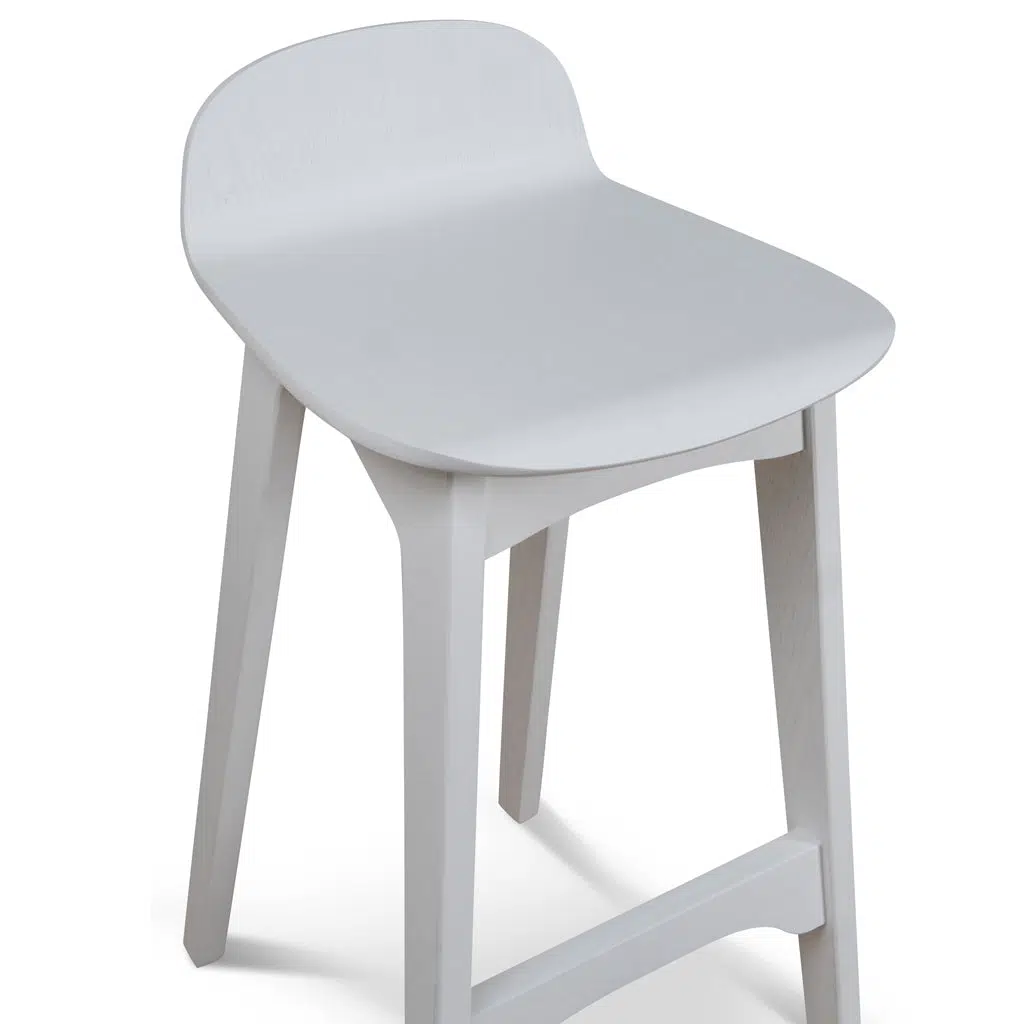 Aiden 65cm Full White Bar Stool - Modern Minimalist Design