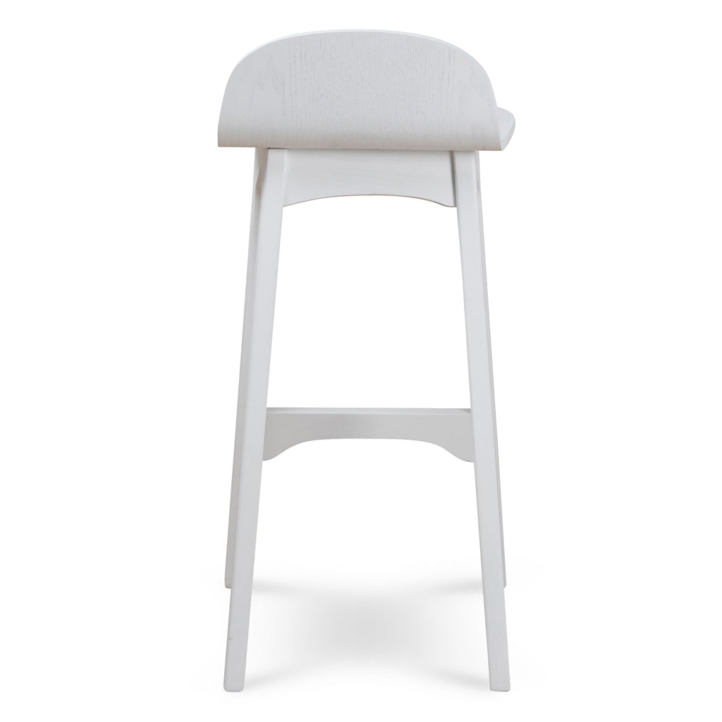 Aiden 65cm White Bar Stool - Modern Minimalist Design