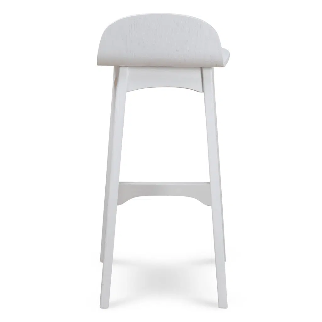 Aiden 65cm White Bar Stool - Modern Minimalist Design