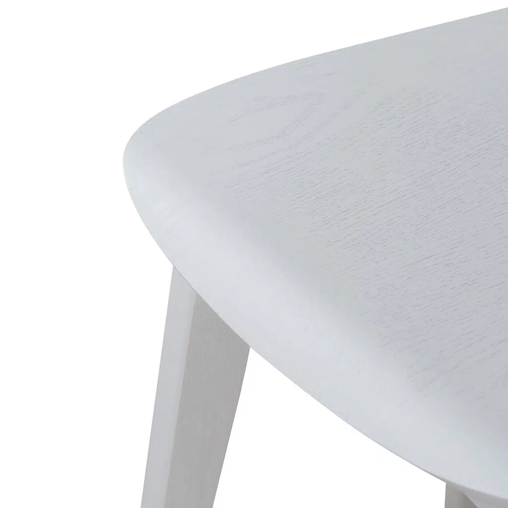 Full white Aiden bar stool minimalist design natural ash wood veneer modern kitchen seating