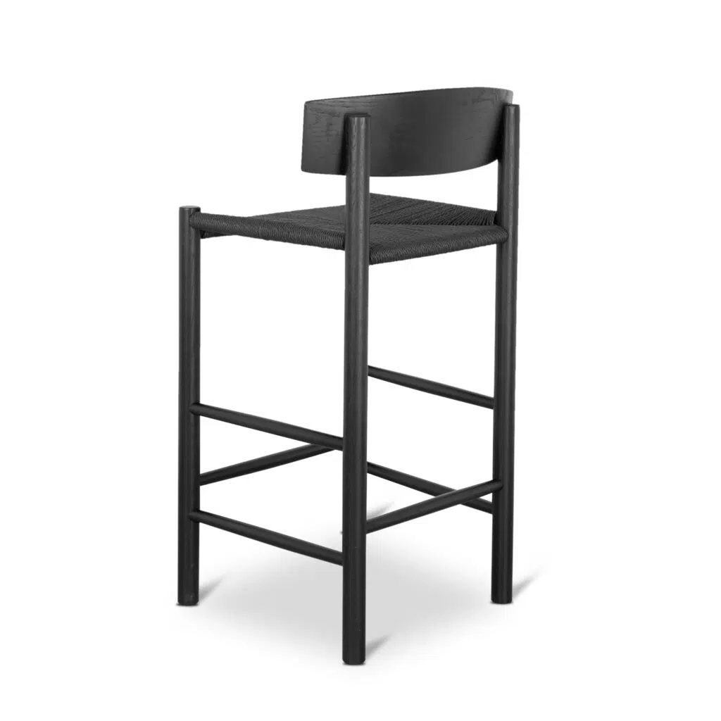 Kura 65cm Black Bar Stool Backrest Comfort