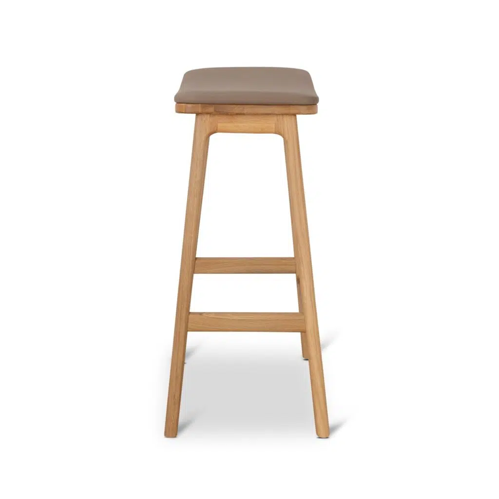 Lovi 67cm Mocha Brown Bar Stool Natural Wood
