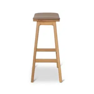 Lovi 67cm Mocha Brown Bar Stool Natural Wood