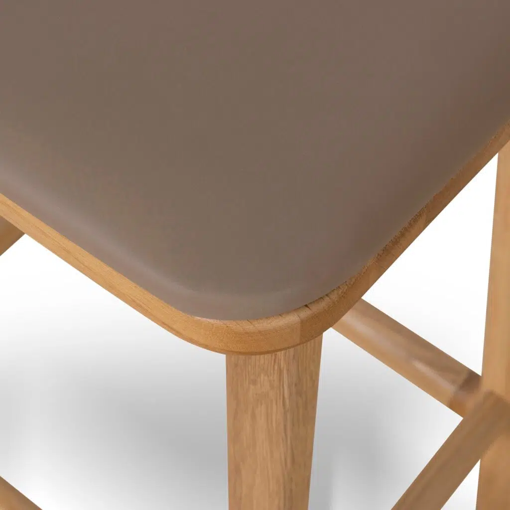 Lovi 67cm Mocha Brown Bar Stool with Polyurethane Leather Seat