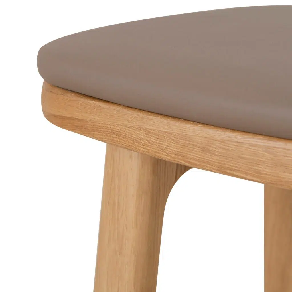 Lovi 67cm Mocha Brown Bar Stool Natural Wood Frame