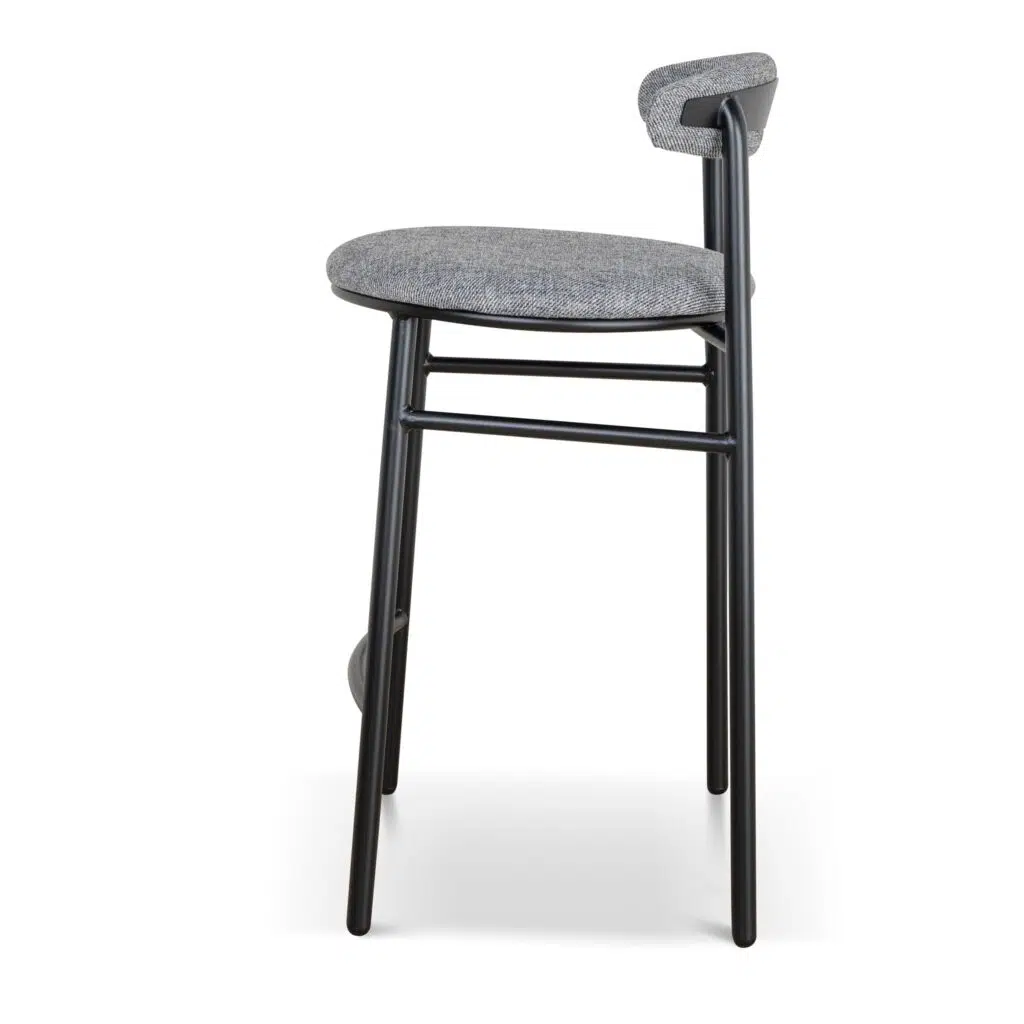 Milo 65cm Lava Grey Bar Stool - Sturdy Modern Design