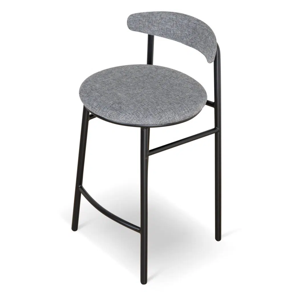Lava Grey Milo Bar Stool Set of 2 - Sturdy & Comfortable Kitchen Seating