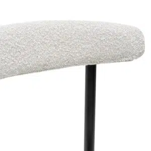 Miri Fabric Dining Chair Moon White Boucle Black Legs