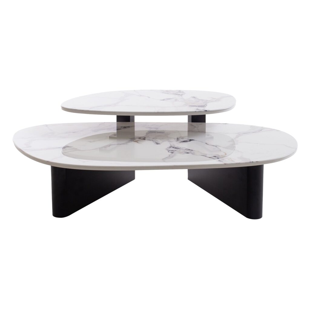 Ciro 1.2m Black Marble Textured Contemporary Coffee Table