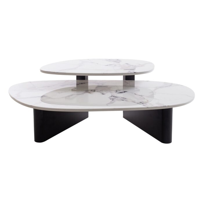 Ciro 1.2m Black Marble Textured Contemporary Coffee Table