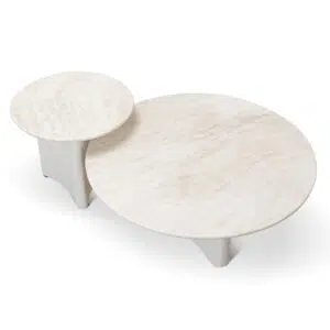 myris 90cm nested travertine coffee table white modern elegance functional design