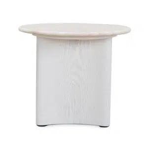 Myris 90cm Nested Travertine Coffee Table in White