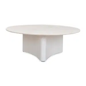 Travertine Nested Coffee Table – White | Myris 90cm Design