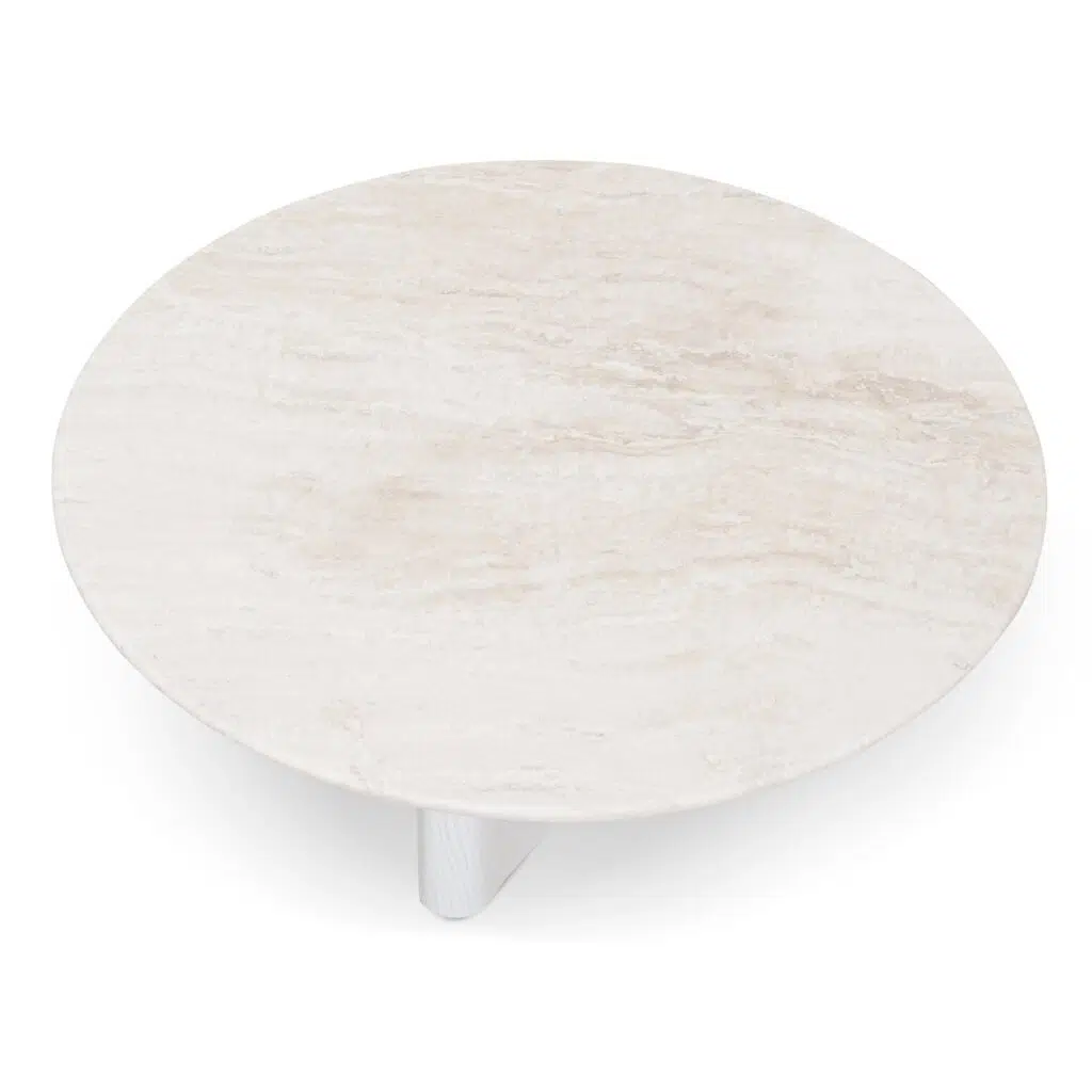 Myris 90cm Nested Travertine Coffee Table – White Modern Elegance