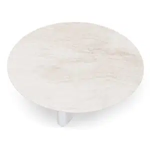 Myris 90cm Nested Travertine Coffee Table – White Modern Elegance