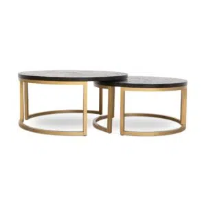 Ulven 90/76cm Nested Coffee Table with Peppercorn & Brass