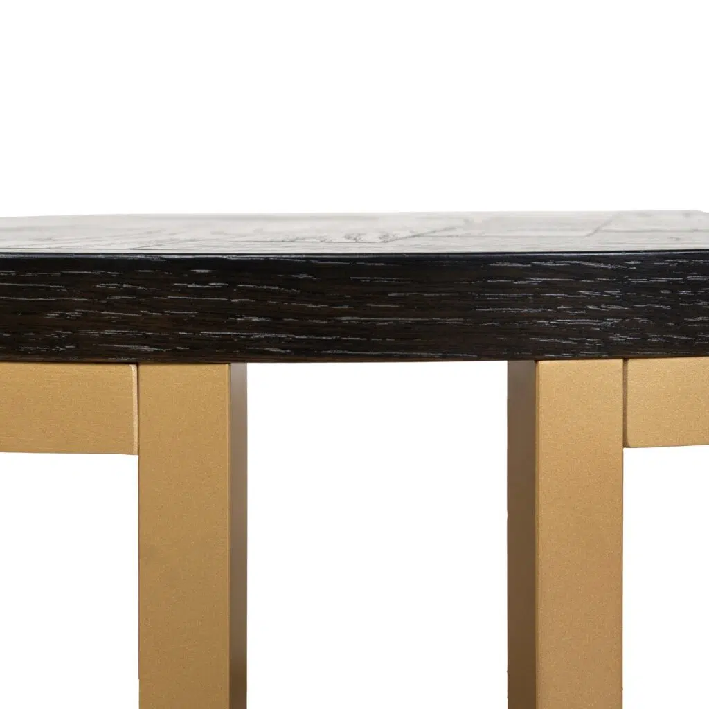 Ulven 90/76cm Nested Coffee Table in Peppercorn & Brass