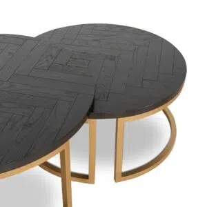 Ulven Nested Coffee Table 90/76cm Peppercorn Brass