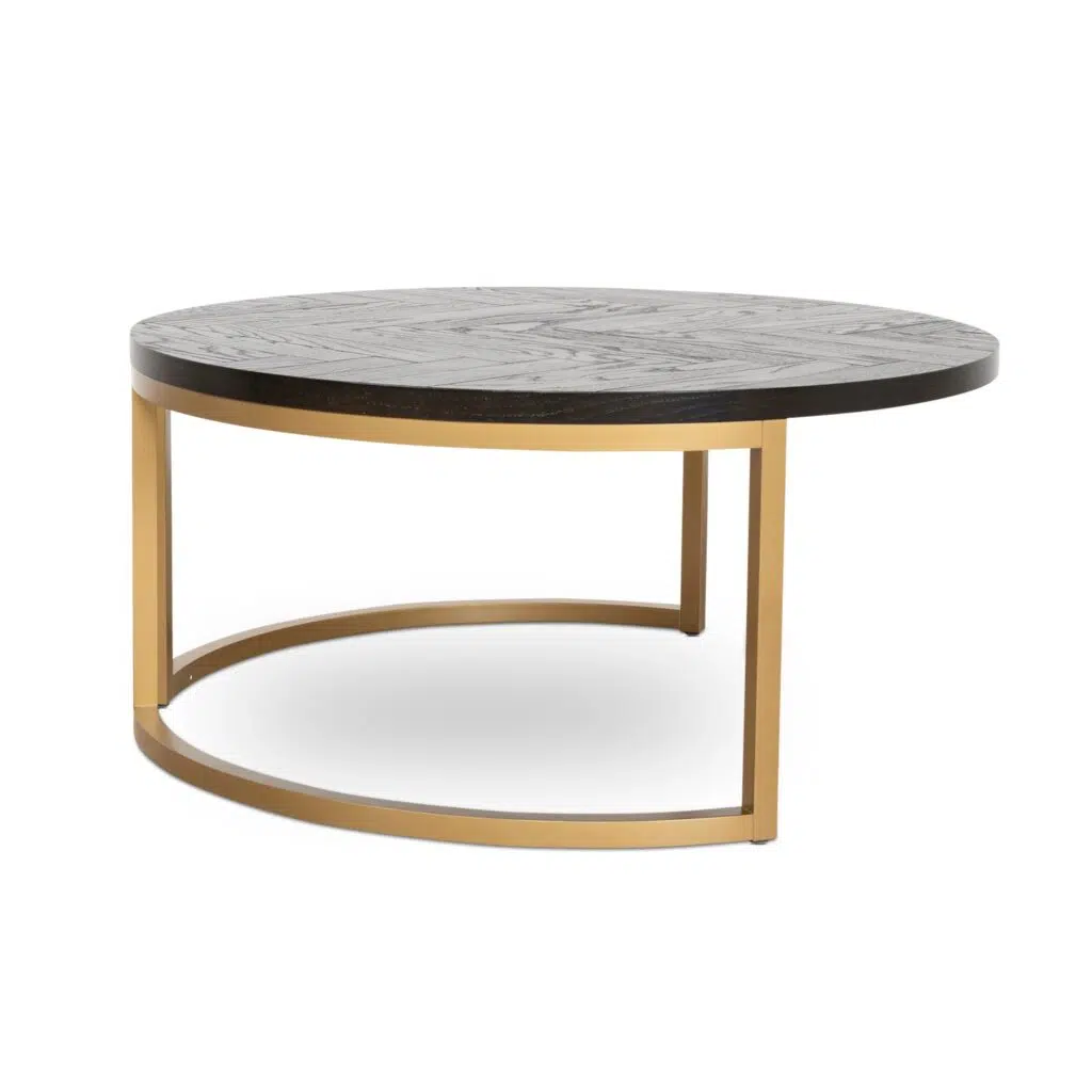 Ulven 90/76cm Nested Coffee Table Peppercorn Brass Space-Saving Design