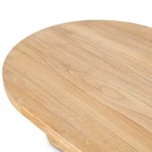 Anver 1.3m Natural Wood Coffee Table with Sleek Oval Design