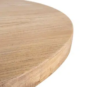 Anver 1.3m Natural Wood Coffee Table with Sleek Oval Top & Twin Pedestal Base