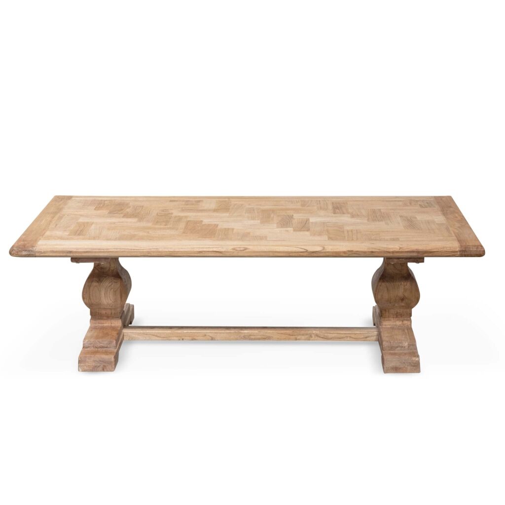 Natural Reclaimed Wood Coffee Table French Provincial Design