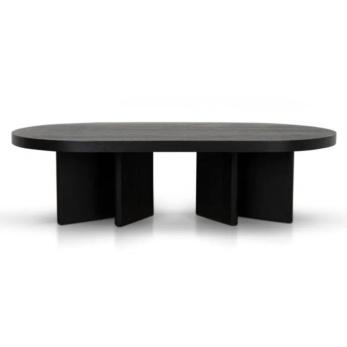Clive 1.3m Pill Shape Coffee Table – Textured Espresso Black