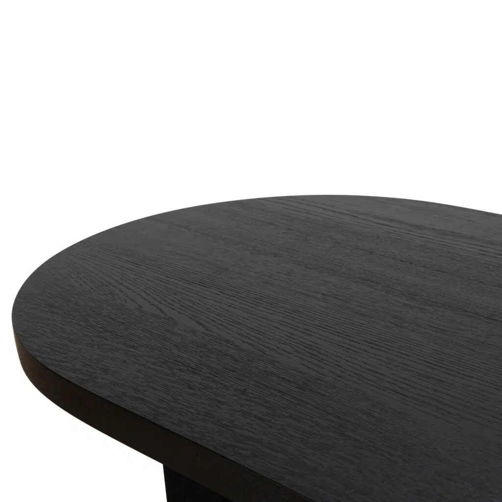 Clive Pill Shape Coffee Table Textured Espresso Black Modern Design