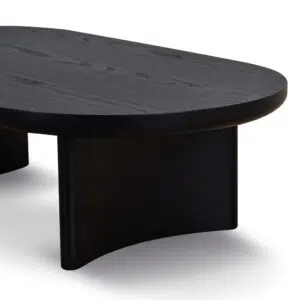 Full Black Coffee Table Modern Design Curved Legs