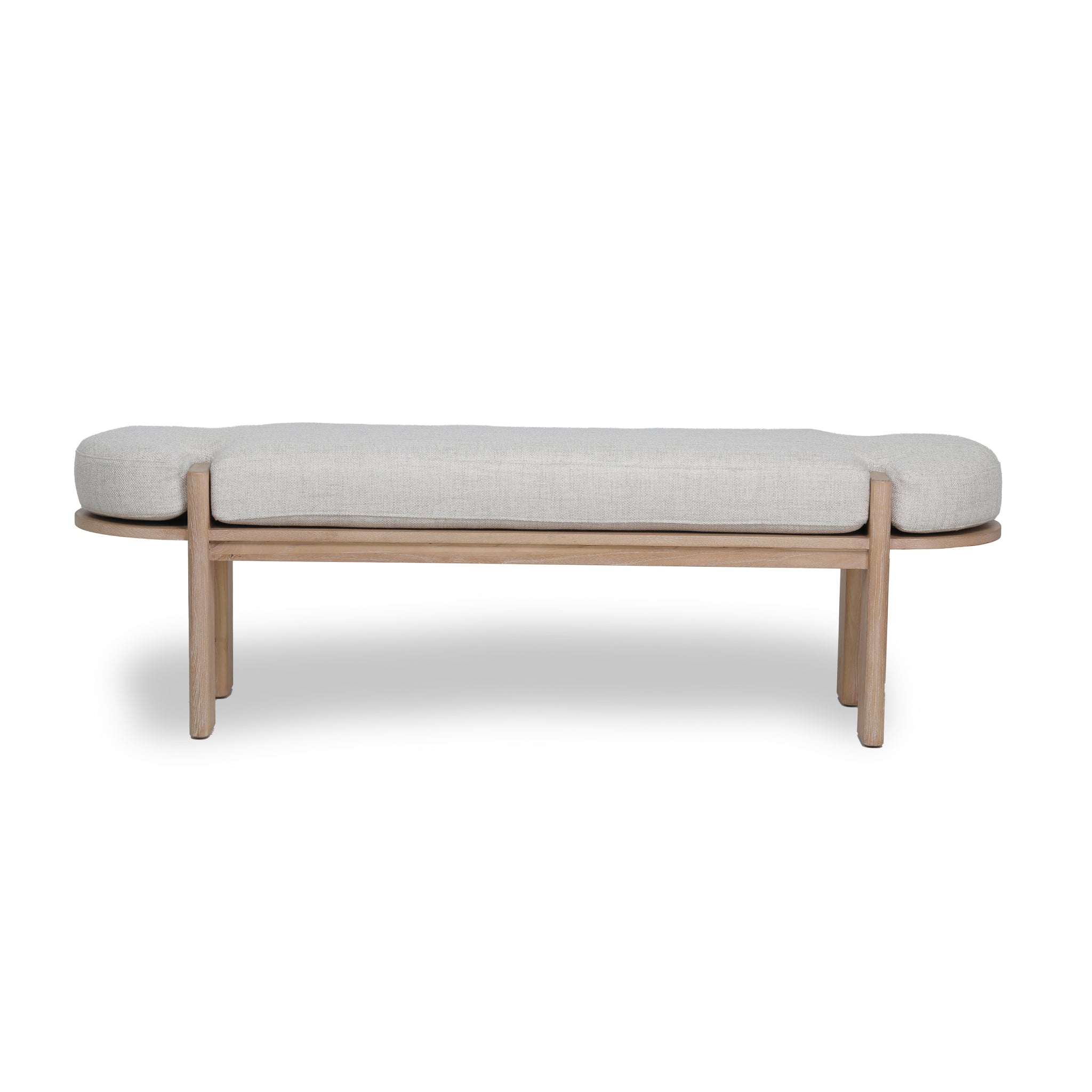 Zura 1.6m Light Natural Elm Bench – Natural Linen