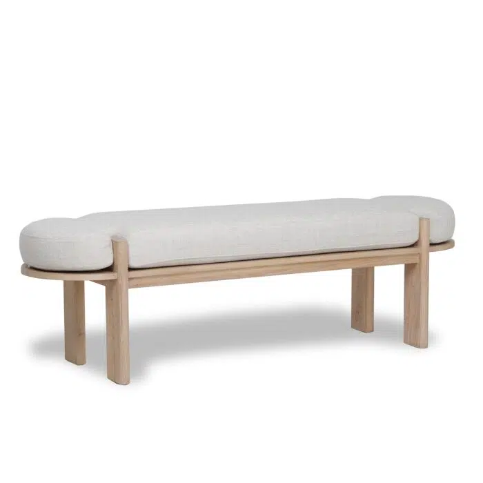 Zura 1.6m Light Natural Elm Bench – Natural Linen