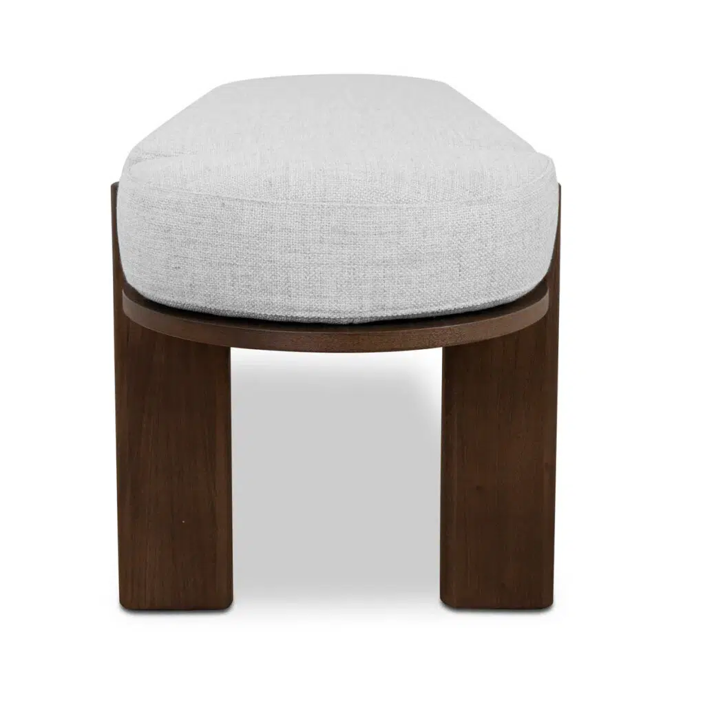 Ivora 1.6m Walnut Elm Bench Natural Linen Cushion